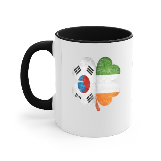 Korean Irish Shamrock South Korea Ireland Flag Accent Mugs