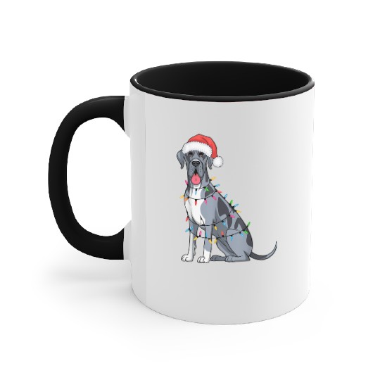 Great Dane Christmas Lights Xmas Dogs Gifts Accent Mugs