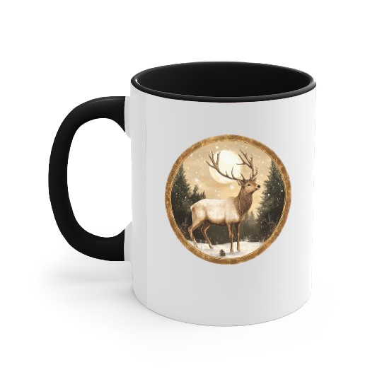 Deer Christmas / Santa Claus deer Accent Mugs