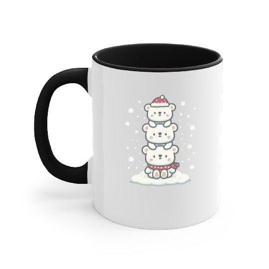 Polar Bear Christmas Tree Funny Animal Xmas Accent Mugs