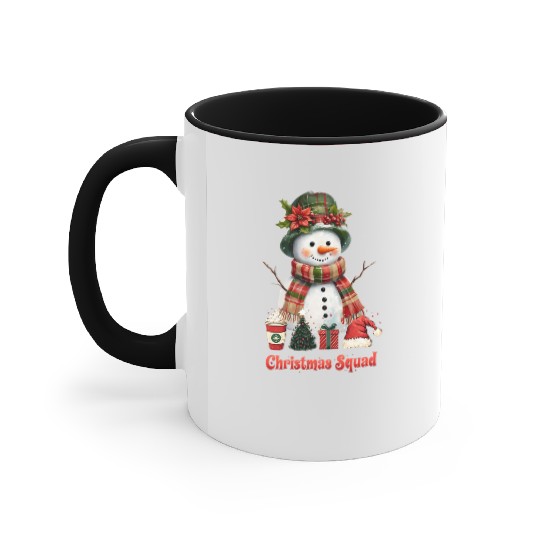 Snowman Christmas Family Gathering Accent Mugs