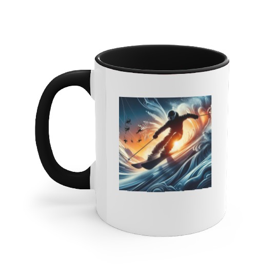 Snowy Thrills: Winter Sports Accent Mugs