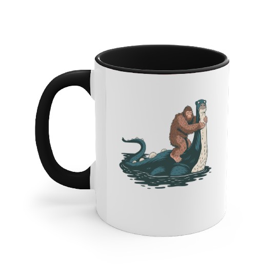 Hilarious Bigfoot & Loch Ness Monster Mashup Gift Accent Mugs