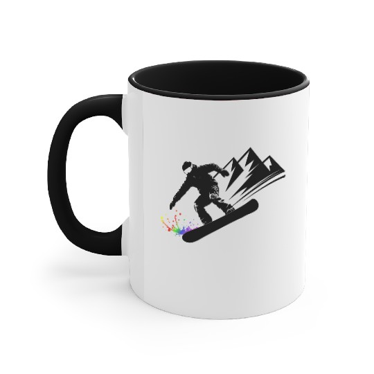 Snowboard Snowboarder Snowboarding Winter Sports Accent Mugs