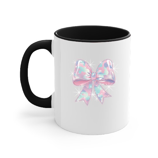 Christmas Coquette Bow, Merry Christmas Accent Mugs