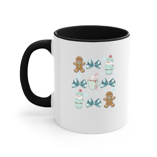 Merry Christmas, Christmas Coquette Bow Accent Mugs