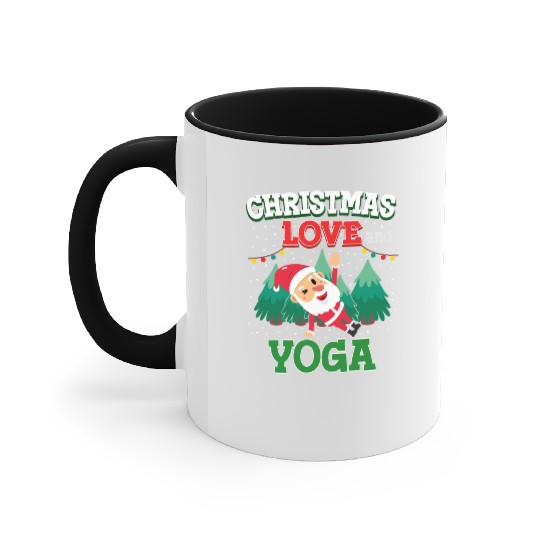 Yogini Yoga Meditation Christmas, Love And Yoga Accent Mugs