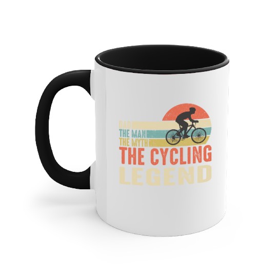 Dad: The Man, The Myth, The Legend - Bold Design Accent Mugs