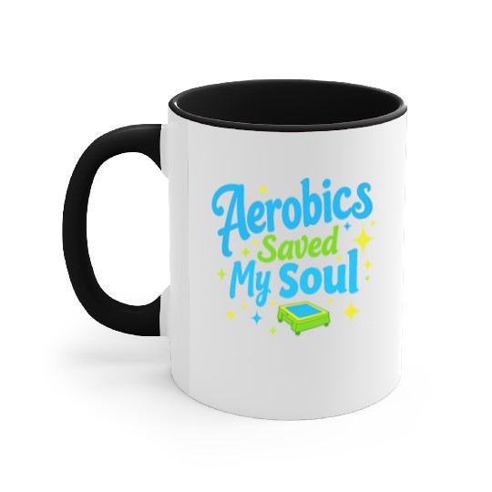 80s Fitness Enthusiast Retro Workout and Neon Accent Mugs