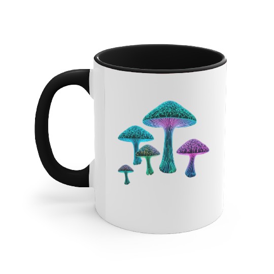 Psychedelic Neon Fungi Glow Accent Mugs