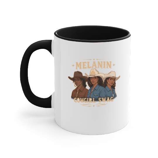African American Melanin Cowgirl Swag Rodeo Accent Mugs
