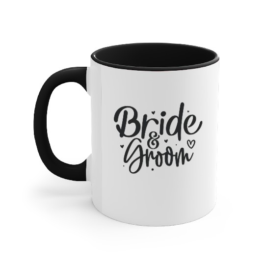 Bride and Groom Elegant Wedding Accent Mugs