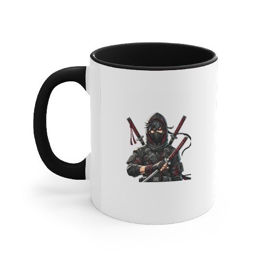 Stealth Assassin with Dual Katana Accent Mugs