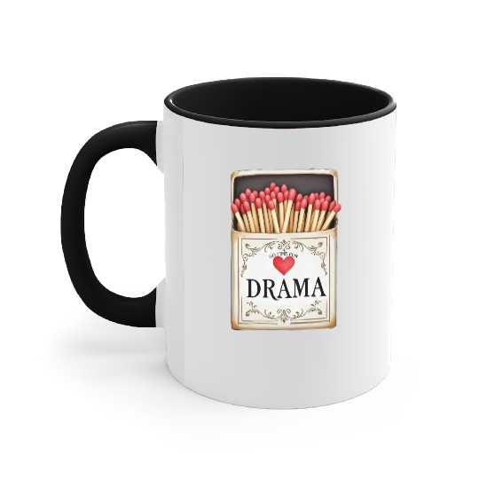 anti valentine no time for drama Accent Mugs