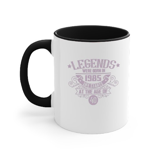Legends born in 1985 vintage 40th birthday Accent Mugs