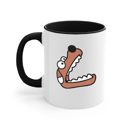 Dog Big Mouth Snout Hunger Looks Up Greedy Eating Accent Mugs