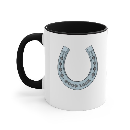 Good Luck Horseshoe Accent Mugs