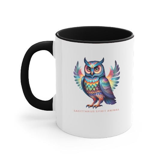 Sagittarius Spirit Animal Owl Alebrije Male Accent Mugs