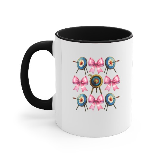 Coquette Bow Archery Archer Bow and Arrow Accent Mugs