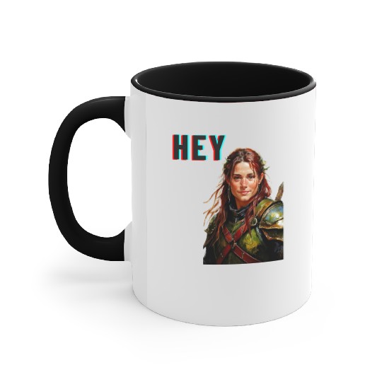 Fantasy Warrior Girl Art – Bold RPG Design Accent Mugs