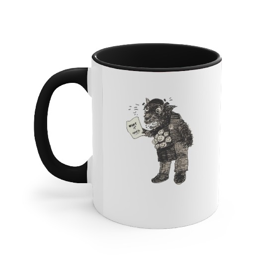 Surreal Wolf Boss Man – Dark Office Humor Accent Mugs