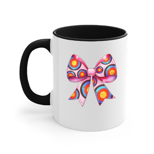 Coquette Bow Archery Archer Bow and Arrow Accent Mugs