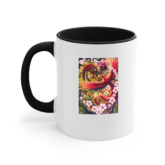 Chinese Dragon and Phoenix Accent Mugs