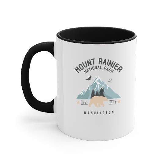 Mount Rainier National Park Est. 1889 Washington Accent Mugs