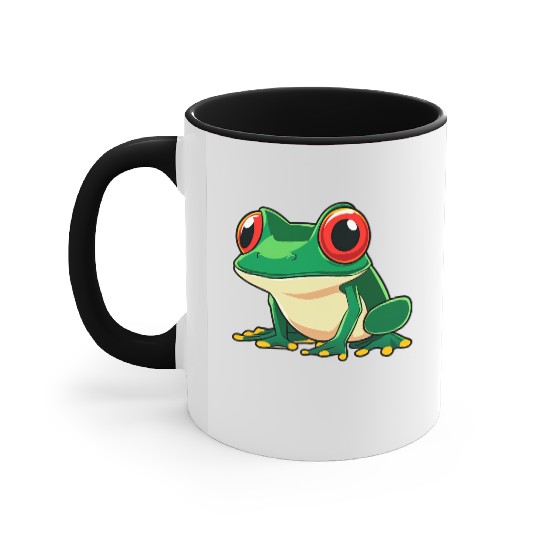 Little green frog Accent Mugs