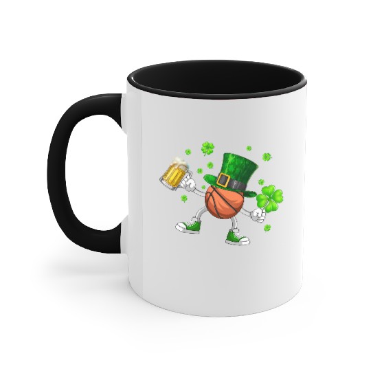 Basketball Drinking Beer St Patrick's Day Accent Mugs