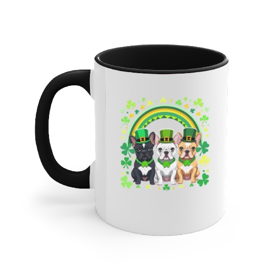 St Patricks Day French Bulldogs Dog Frenchie gifts Accent Mugs