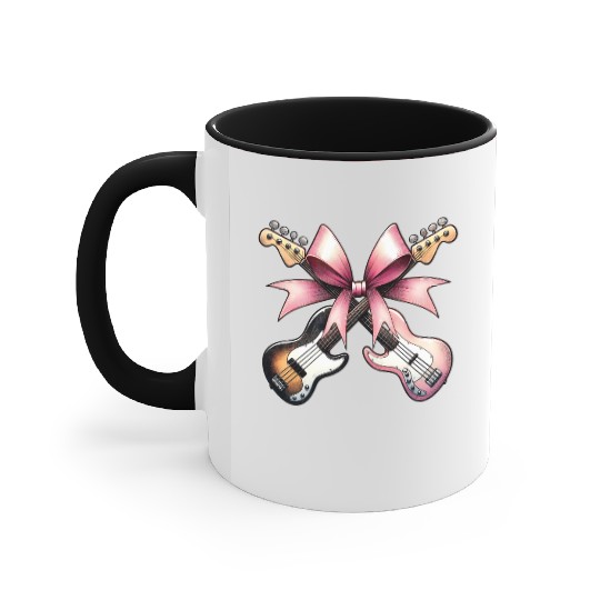 Coquette Bow Bass Player Bassist Guitarist Guitar Accent Mugs