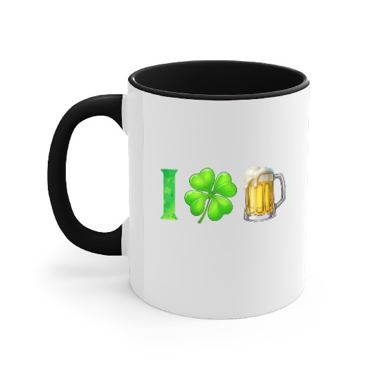 I Shamrock Beer Funny St Patrick's Day I Love Beer Accent Mugs