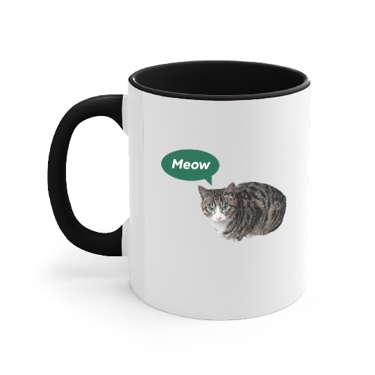 Meow, Cute Cat Design Accent Mugs