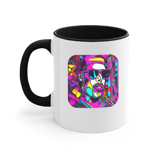 Neon Style 80s Retro Party Color Glow Accent Mugs
