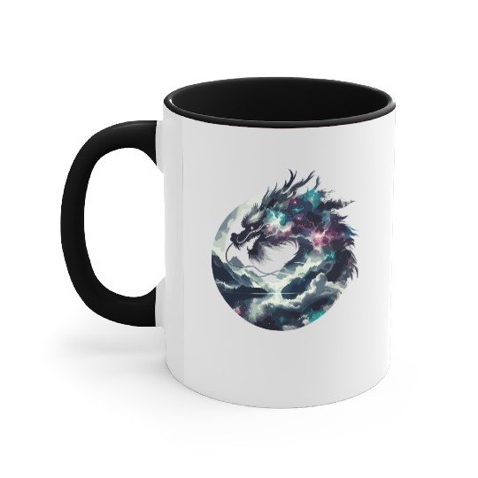 Zen Black Chinese Dragon Accent Mugs