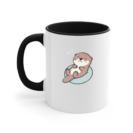 Relaxed Otter – Cute Animal Illustration Accent Mugs