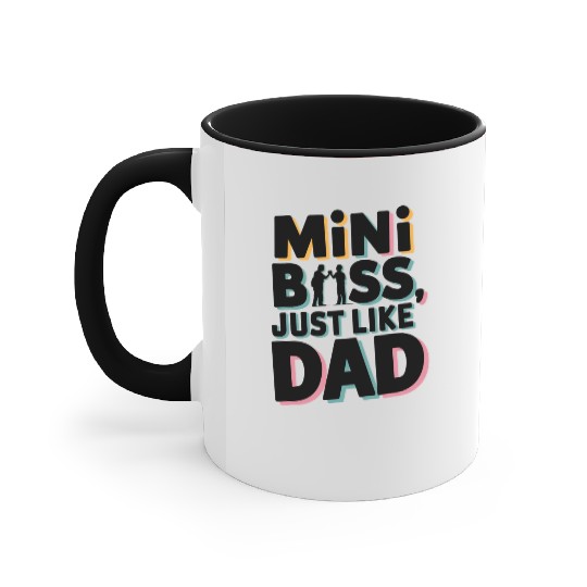 Mini Boss Just Like Dad – Father & Son Matching Accent Mugs