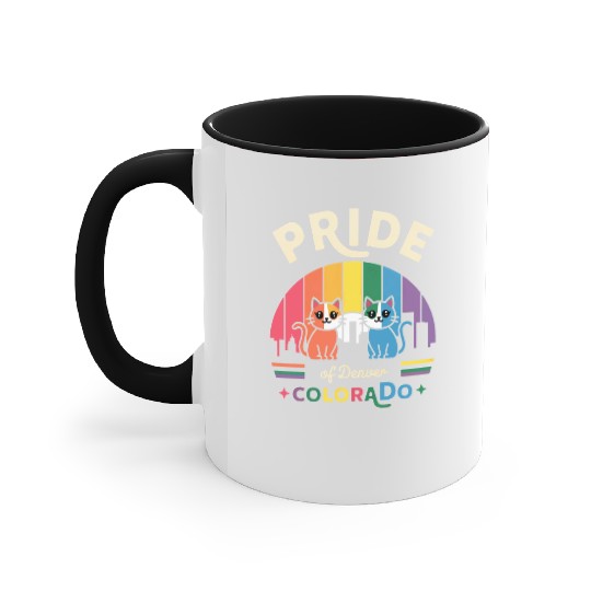 Pride of Dallas City Texas USA Rainbow Flag Accent Mugs