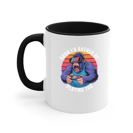 Retro Gamer Ape Accent Mugs