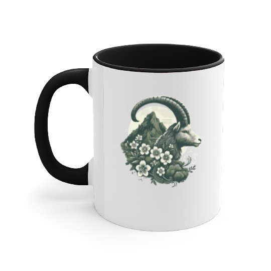Capricorn Zodiac Sign - Mountain Goat Astrology Accent Mugs