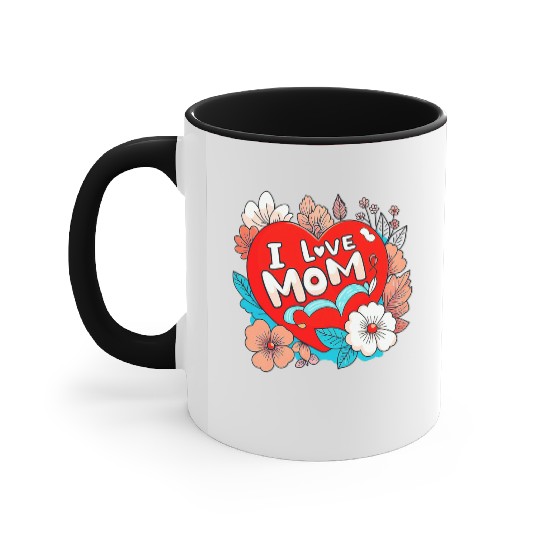 Mother day: I love mom gif Accent Mugs