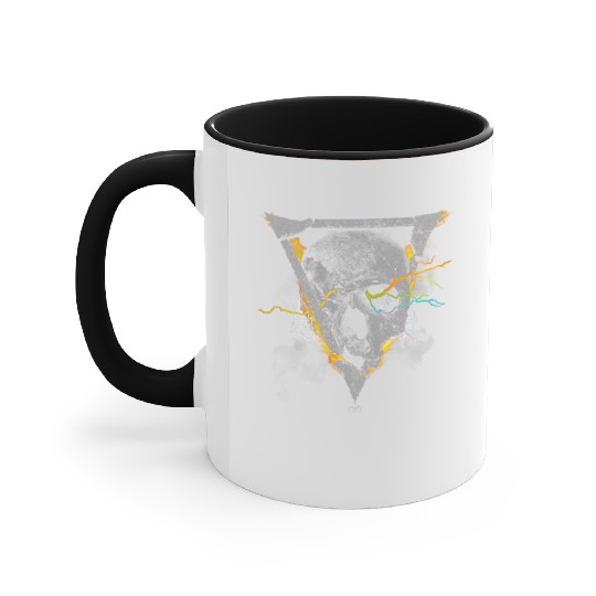 Skull Triangle Fire Accent Mugs | Psychedelic Rock dark