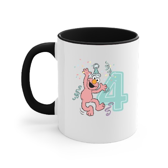 Sesame Street Birthday Design With Elmo 4 Years Accent Mugs