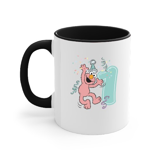 Sesame Street Birthday Design With Elmo One Year Accent Mugs