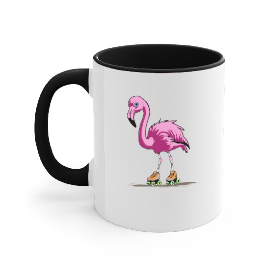 Roller Rink Flamingo Too Cool to Waddle Accent Mugs