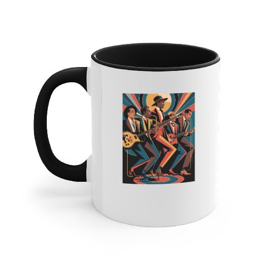 New Orleans Jazz Band art – Elegant New Orleans Ja Accent Mugs