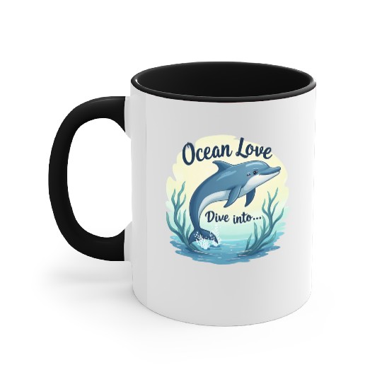 Playful dolphins Accent Mugs