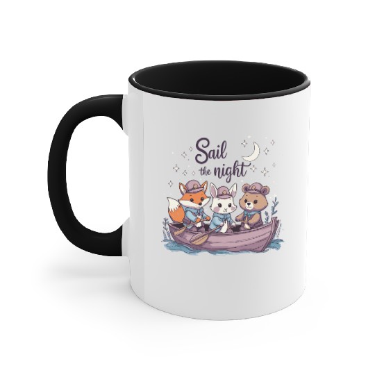Sail the Night Whimsical Animal Accent Mugs