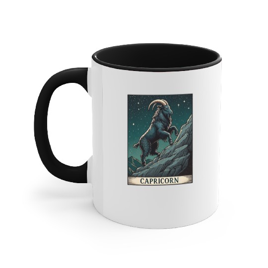 Zodiac Card Capricorn Accent Mugs